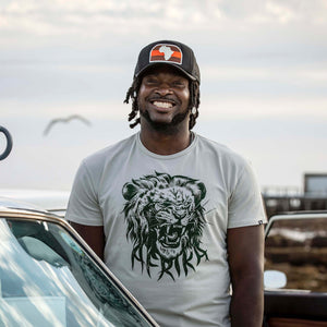 Lion Afrika printed stone Cotton T-shirt