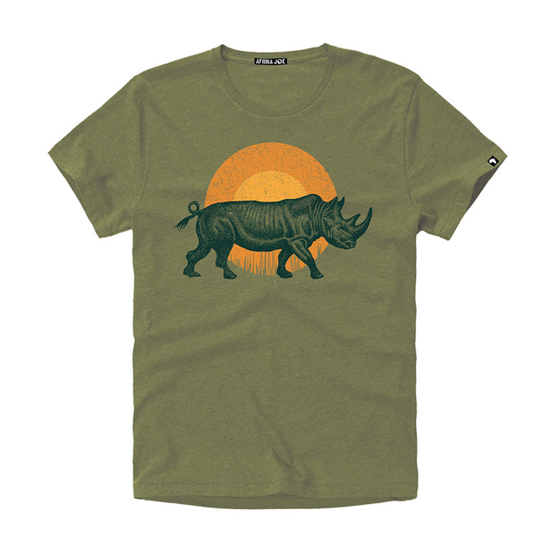 Rhino Sun printed Cotton T-shirt